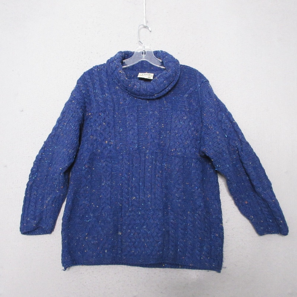 Carraig Donn Aran Sweater Women Small Pure New Wool Cable Knit Fisherman Ireland